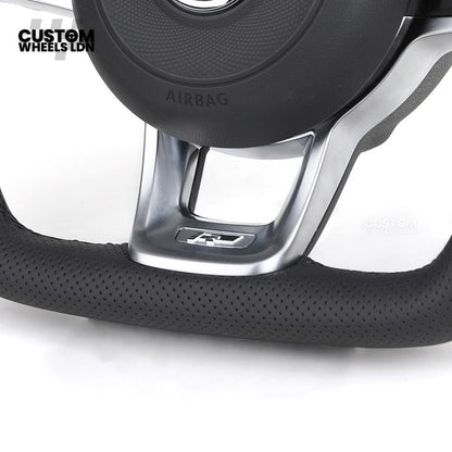 VW MK7 Custom Steering Wheel | LED Display, Perforated Leather, Carbon Fibre, Complete Plug & Play Wheel | Fits Golf MK7, GTI, R + more