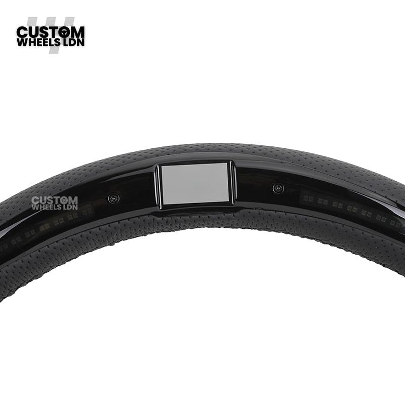 VW MK7 Custom Steering Wheel | LED Display, Perforated Leather, Carbon Fibre, Complete Plug & Play Wheel | Fits Golf MK7, GTI, R + more