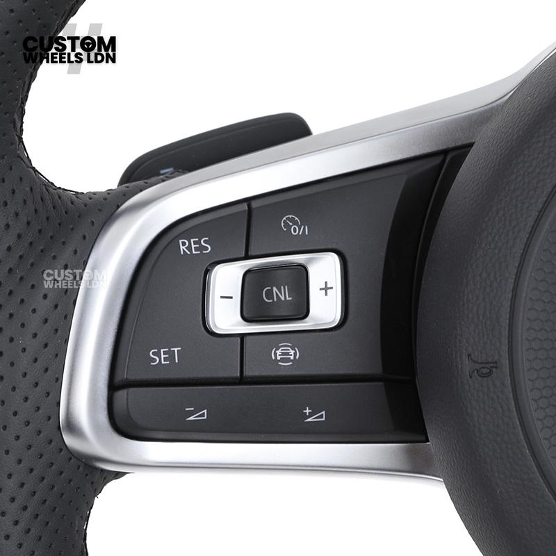 VW MK7 Custom Steering Wheel | LED Display, Perforated Leather, Carbon Fibre, Complete Plug & Play Wheel | Fits Golf MK7, GTI, R + more