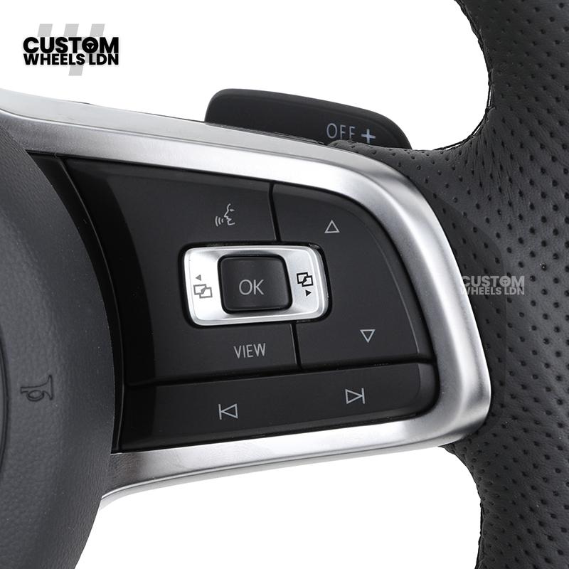 VW MK7 Custom Steering Wheel | LED Display, Perforated Leather, Carbon Fibre, Complete Plug & Play Wheel | Fits Golf MK7, GTI, R + more