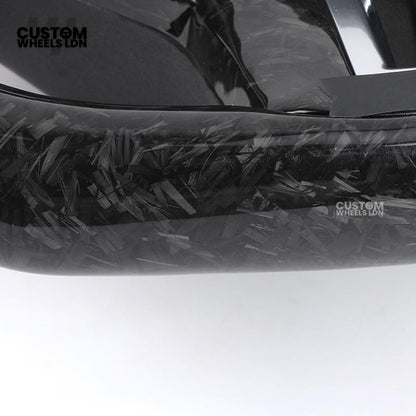 BMW Custom G Series Forged Carbon Steering Wheel with LED Display & Carbon Paddles – Flat Bottom – Fits G20 G21 G22 G23 G30 G31 G32 G14 G15 G16 G01 G02 + more