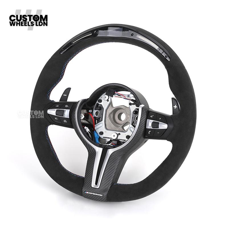 BMW Custom LED Steering Wheel – Alcantara with Carbon Trim & M-Stitching | Fits F20 F22 F30 F32 F36 F10 F06 F13 X1 X3 X4 X5 X6 + More