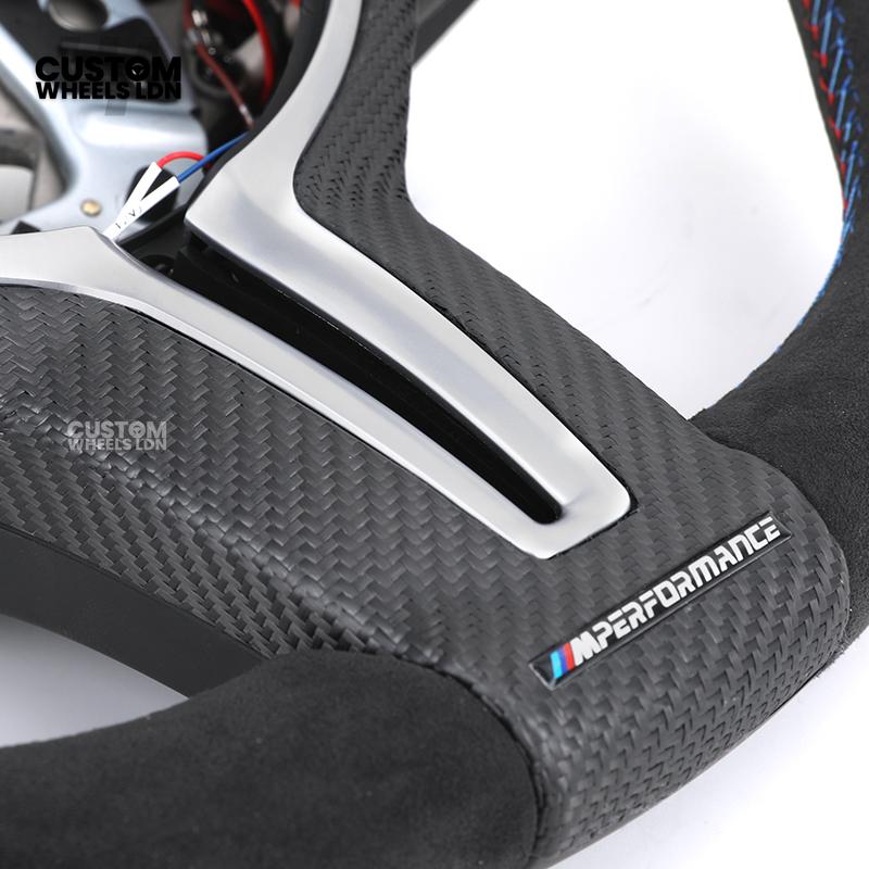 BMW Custom LED Steering Wheel – Alcantara with Carbon Trim & M-Stitching | Fits F20 F22 F30 F32 F36 F10 F06 F13 X1 X3 X4 X5 X6 + More