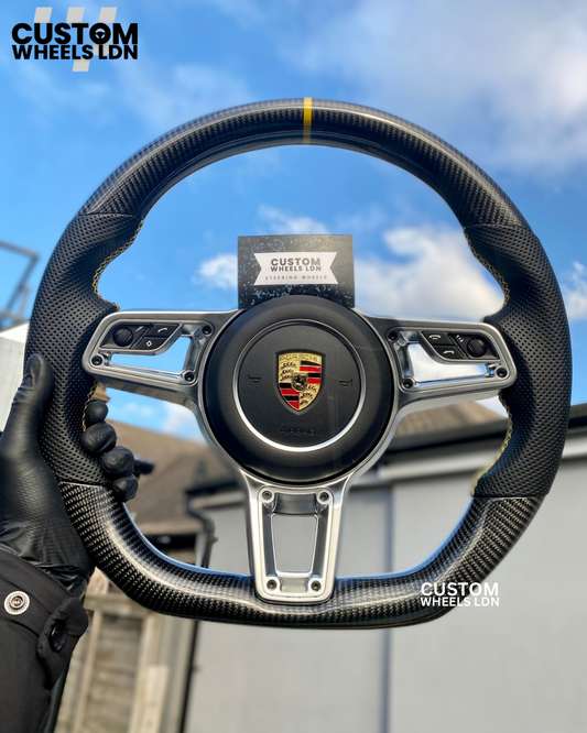 Porsche Flat Bottom Carbon Fibre Steering Wheel For Cayenne GT3 GTS 911 997
