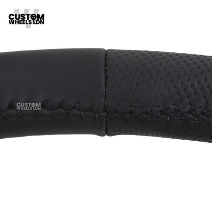 Audi Custom R8-Style Flat Bottom Steering Wheel – Black Leather, Black Stitching, Black Paddles | Fits A4, A5, S5, A6, A7, S6, S7, Q5, SQ5 + more | Plug & Play | With Airbag | Upgrade for Older Models Available