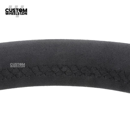 Audi 8V Custom S-Line Flat Bottom Steering Wheel – Black Leather, Black Stitching, Silver Paddles, S-Line Badge | Fits A1, A3, S3, A4, A5, Q2, Q3, Q5 + more | Plug & Play | With Airbag | Upgrade for Older Models Available