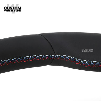BMW Custom Steering Wheel – G42 G87 Style, Smooth Black Leather, Red Centre Stripe, Gloss Black & Satin Silver Trim, Touch Controls | Fits G20 3 Series, G42 2 Series, G87 M2 + more | Plug & Play | Retrofit Upgrade for Older Models