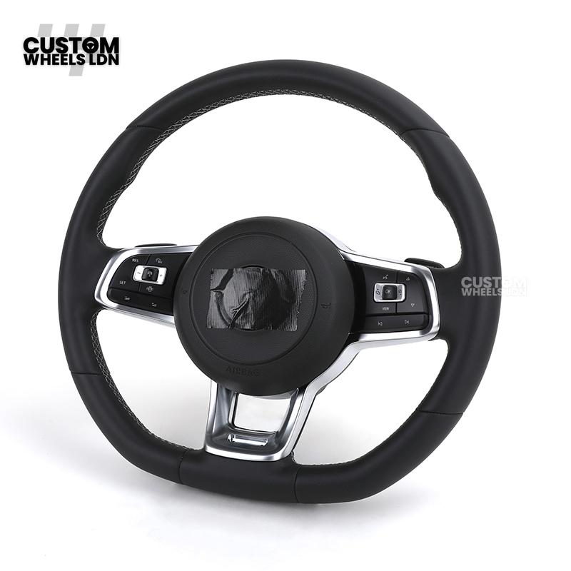 VW MK7 Custom Steering Wheel | Full Leather | Complete Plug & Play | Fits Golf GTI, R, GTD + more