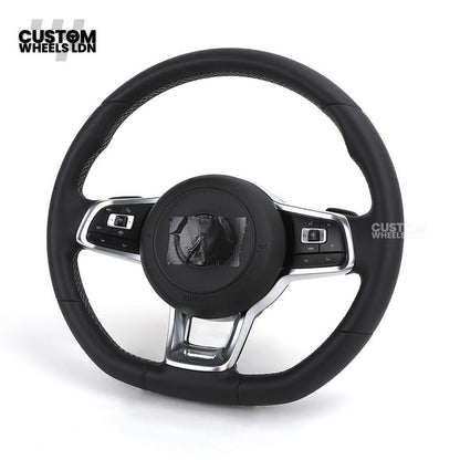 VW MK7 Custom Steering Wheel | Full Leather | Complete Plug & Play | Fits Golf GTI, R, GTD + more