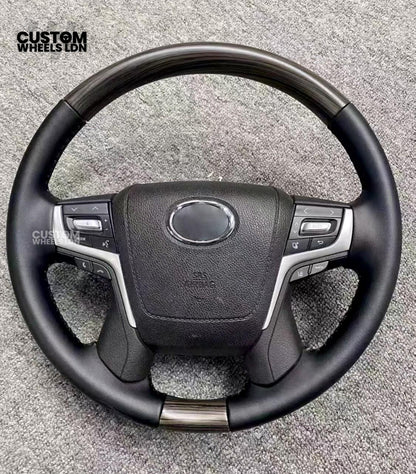 Toyota Custom Steering Wheel – Black Gloss Trim, Classic Leather Finish, OEM Shape | Fits Auris, Corolla, Prius, RAV4 + More | Plug & Play | Comfortable Daily Upgrade