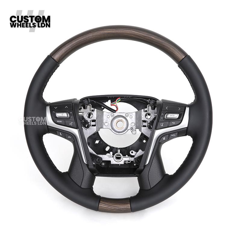 Toyota Custom Steering Wheel – Black Gloss Trim, Classic Leather Finish, OEM Shape | Fits Auris, Corolla, Prius, RAV4 + More | Plug & Play | Comfortable Daily Upgrade